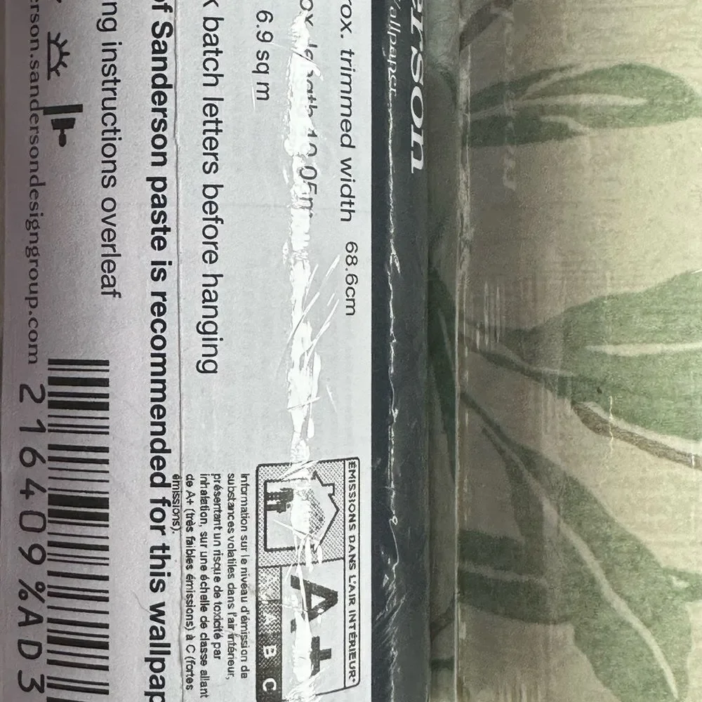 Sanderson Osier willow cream 2 rolls 216409 wall paper